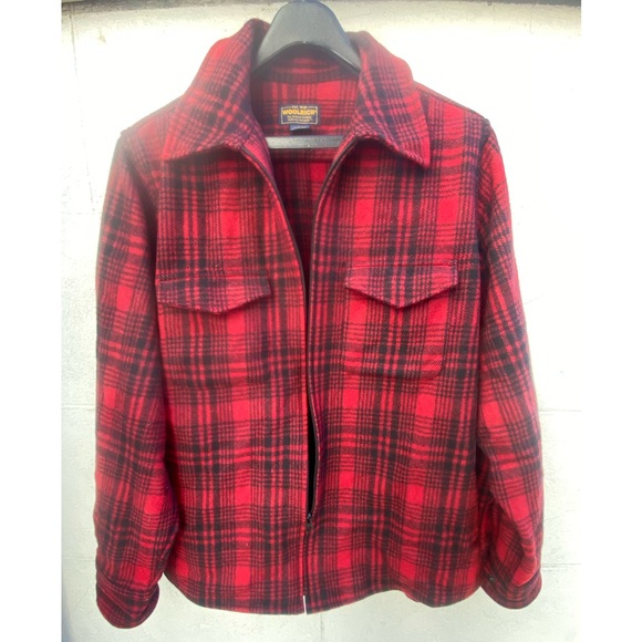 Woolrich Vintage Women’s Size L Utility Jacket Wool Red/Black EUC - Picture 6 of 6